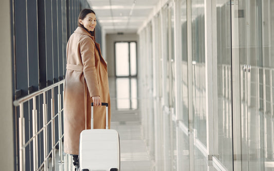 Traveller with a cabin bag at the airport