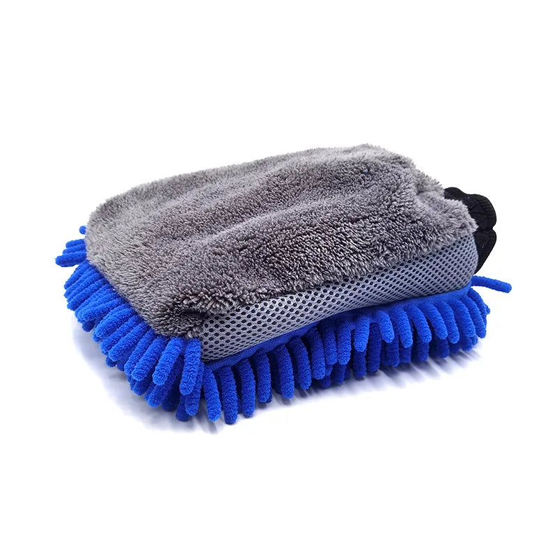 Chenille Car Wash Mitt - Blue