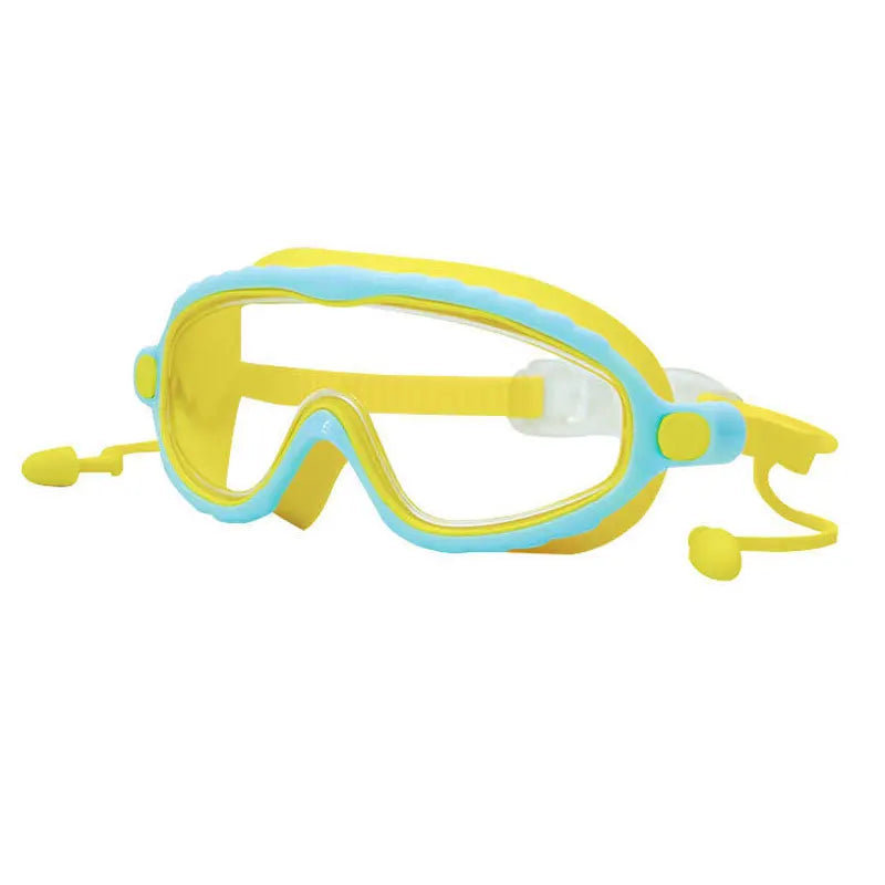 Kids Big Frame Swim Goggles - Clear Yellow