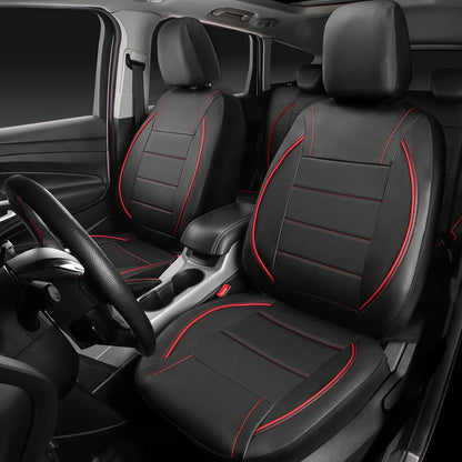 Faux Leather Car Seat Covers - Red / Front Pair