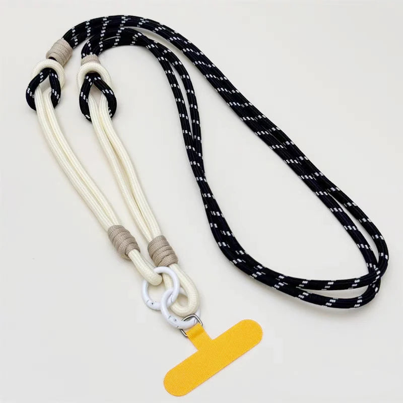 Crossbody Phone Lanyard - Black and Cream