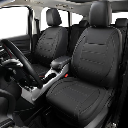 Faux Leather Car Seat Covers - Black / Front Pair