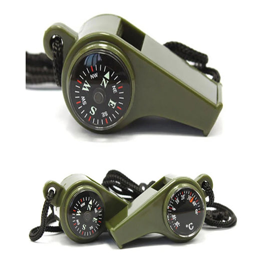 Emergency Whistle with Compass and Thermometer - detail