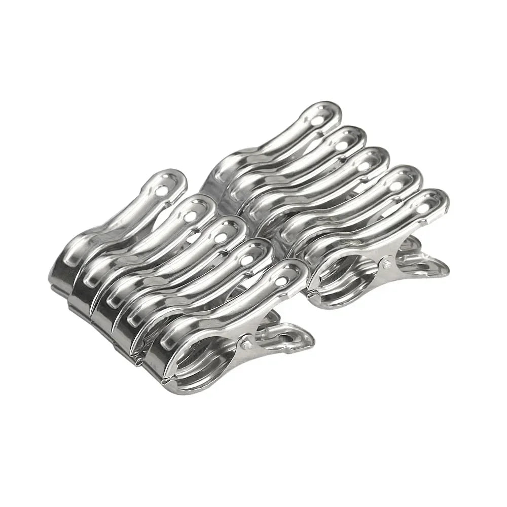 Stainless Steel Towel Clips - front view