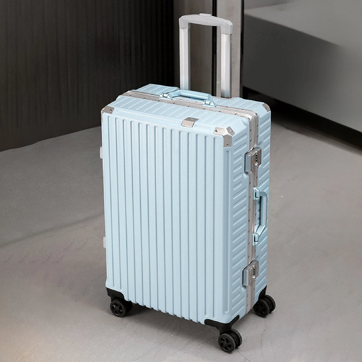 Aluminum Frame Carry On Suitcase - Blue