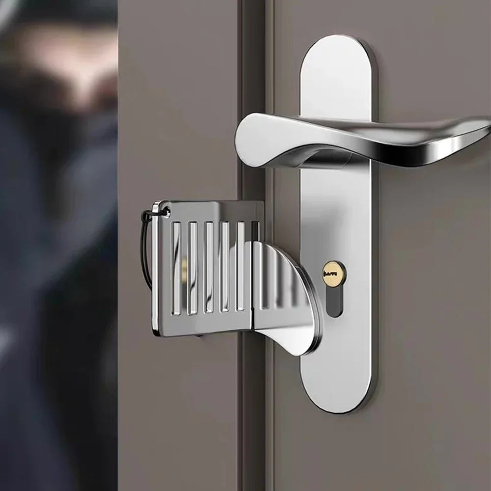 Portable Hotel Door Lock - in use