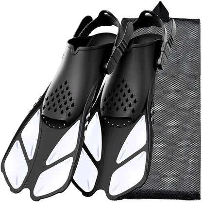 Open Heel Snorkel Fins - White / S/M
