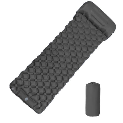 Inflatable Sleeping Pad with Pillow - Gray