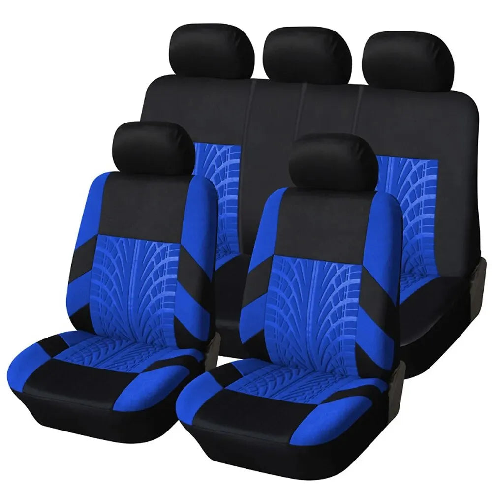 Universal Fabric Car Seat Covers - Blue / Full Set