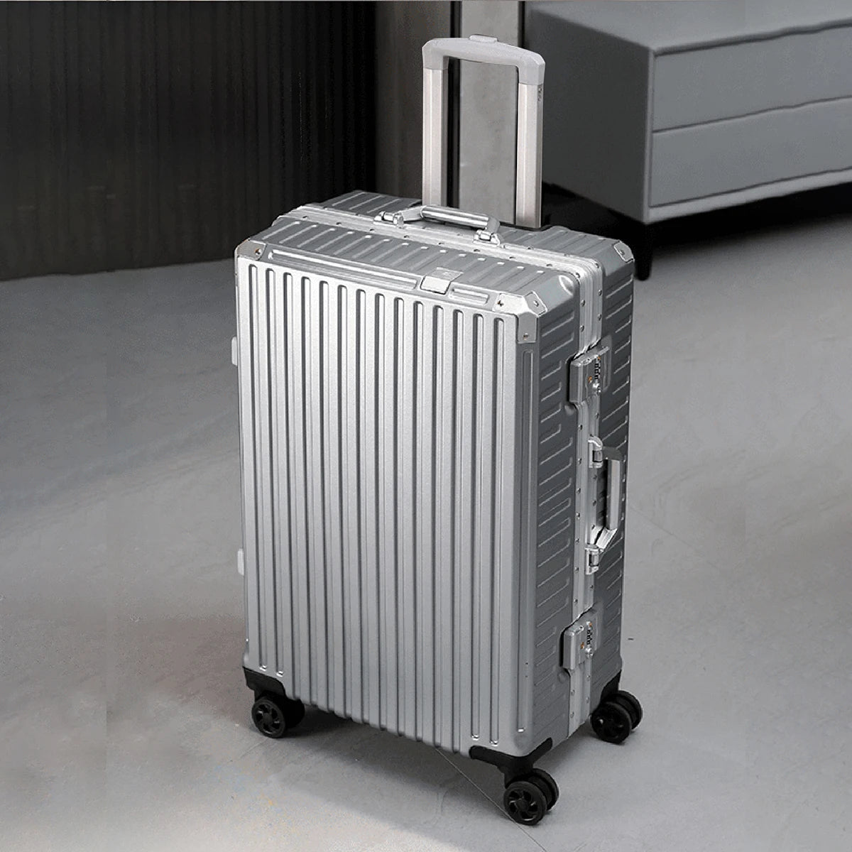 Aluminum Frame Carry On Suitcase - Silver