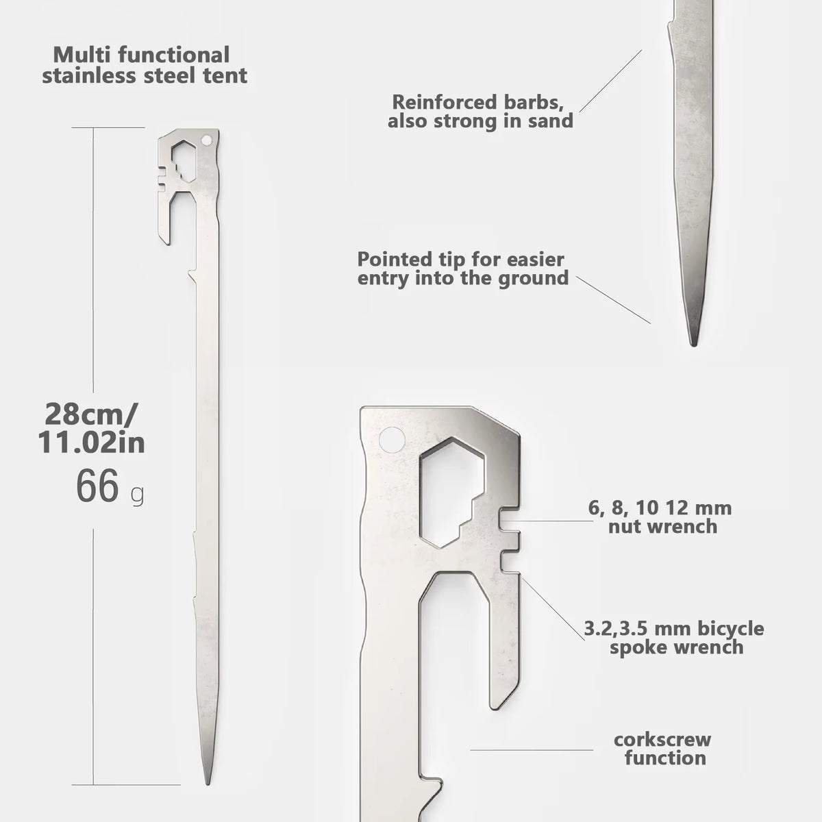 Steel Tent Stakes - detail