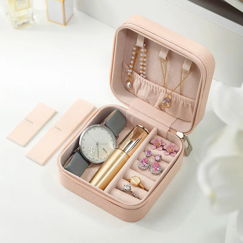 Compact Travel Jewelry Case - Pink