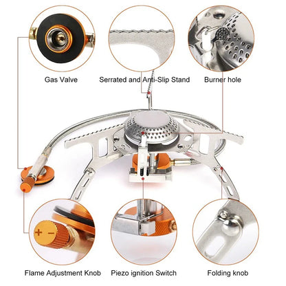 Folding Camp Stove with Hose - packed size