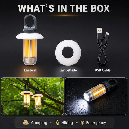 Mini Rechargeable Camp Lantern - in use