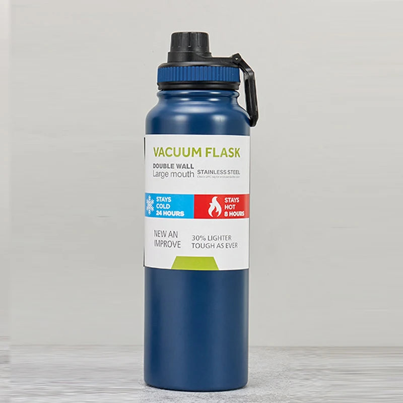 Wide Mouth Vacuum Flask - Blue / 600ml / Bottle Only