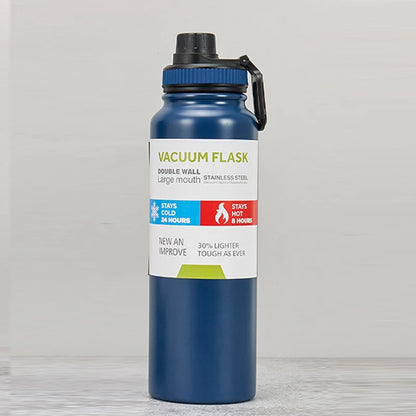 Wide Mouth Vacuum Flask - Blue / 600ml / Bottle Only