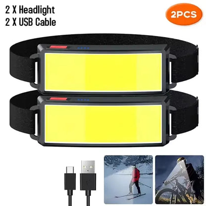 Rechargeable Wide Beam COB Headlamp