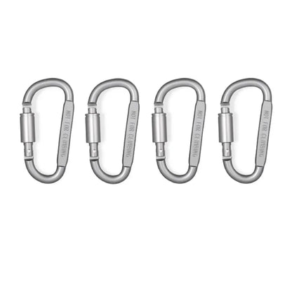 Screw Lock Aluminum Carabiners - Gray / 4pcs