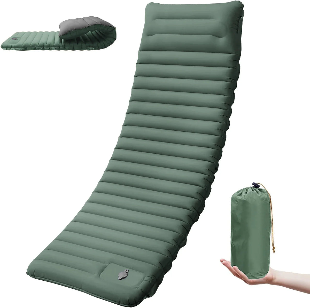Extra Thick Inflatable Sleeping Pad - Green