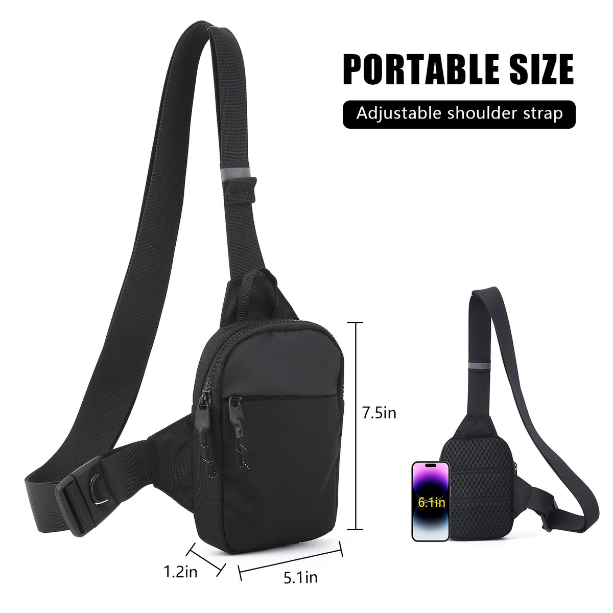 Lockable Mini Crossbody Bag - Black / S
