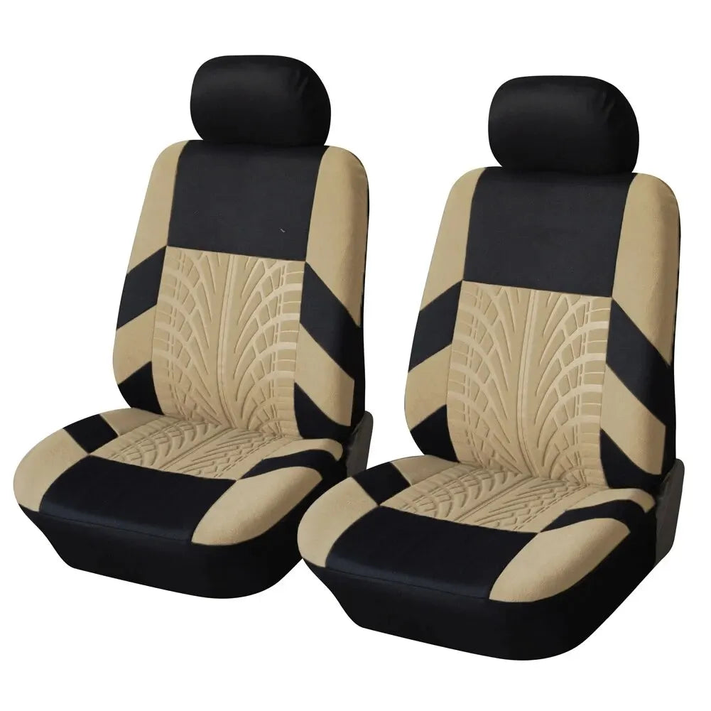 Universal Fabric Car Seat Covers - Beige / Front Pair