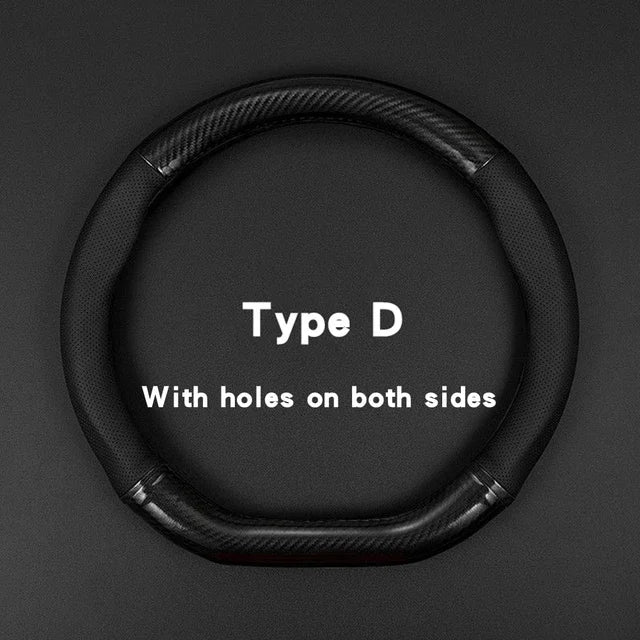 Carbon Look Steering Wheel Cover - Flat Bottom