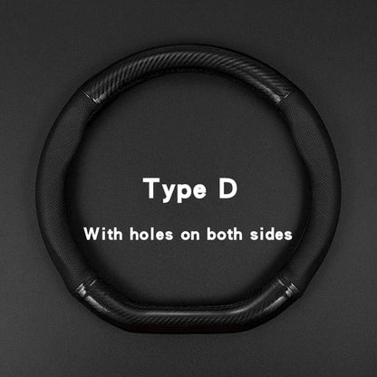 Carbon Look Steering Wheel Cover - Flat Bottom
