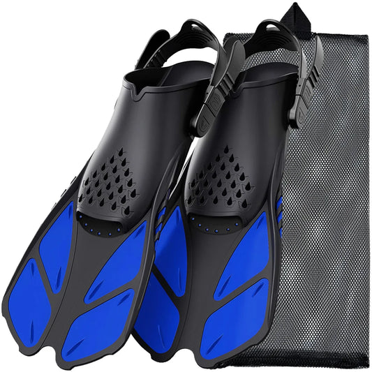 Open Heel Snorkel Fins - Blue / S/M