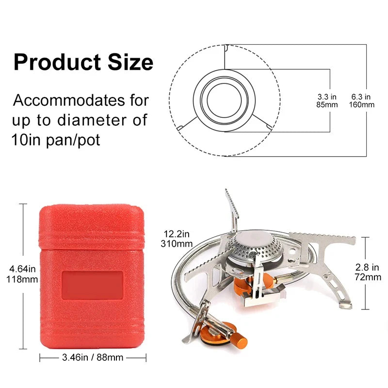 Folding Camp Stove with Hose - in use