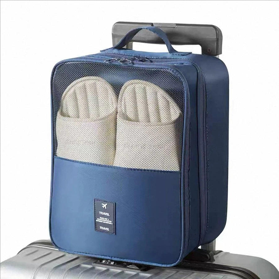Suitcase Shoe Storage Bag - Navy Blue