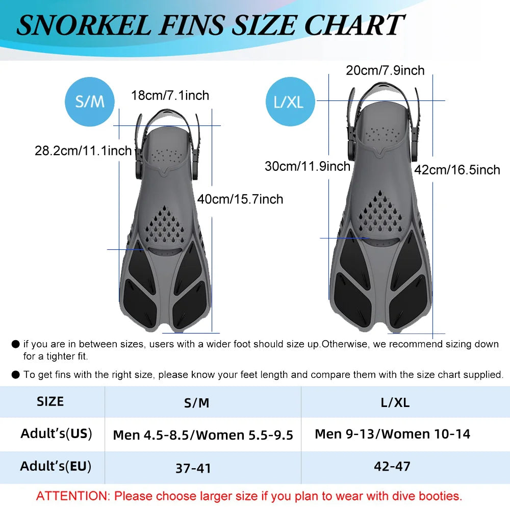 Open Heel Snorkel Fins
