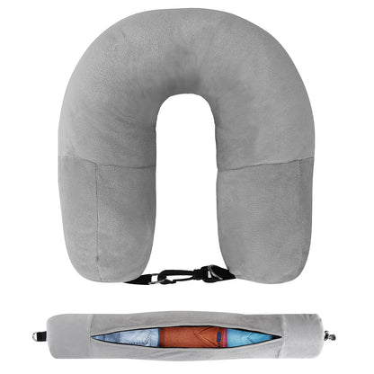 Fillable Travel Neck Pillow - Light Grey