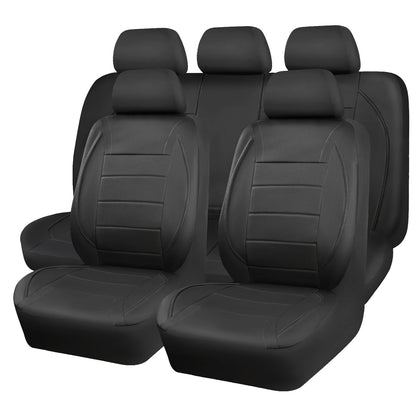 Faux Leather Car Seat Covers - Black / Full Set