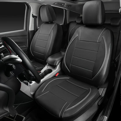 Faux Leather Car Seat Covers - Gray / Front Pair