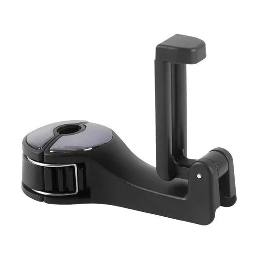 Headrest Hook with Phone Holder - Black