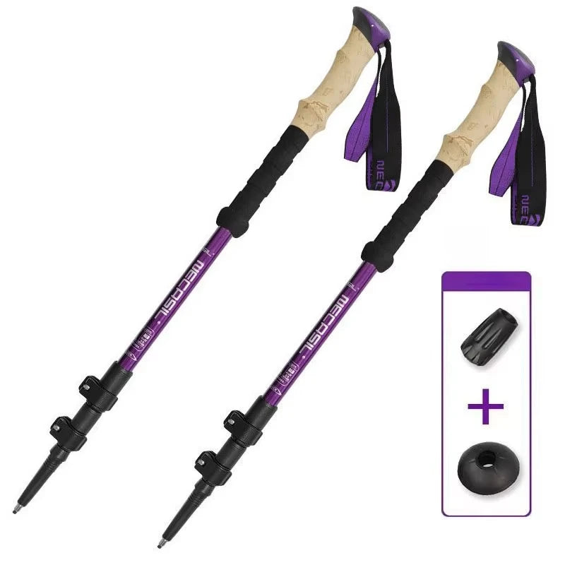 Telescopic Trekking Poles - Purple