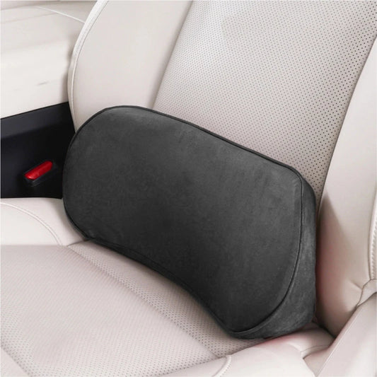 Suede Lumbar Support Cushion - Black