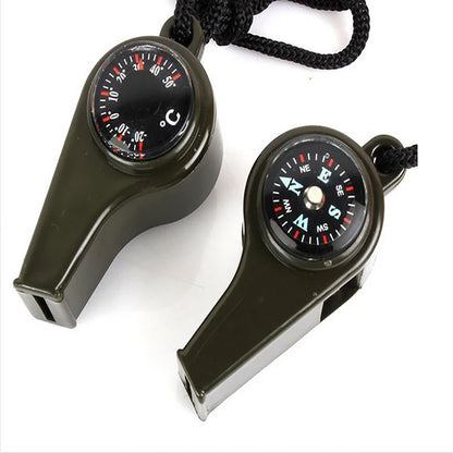 Emergency Whistle with Compass and Thermometer - front view