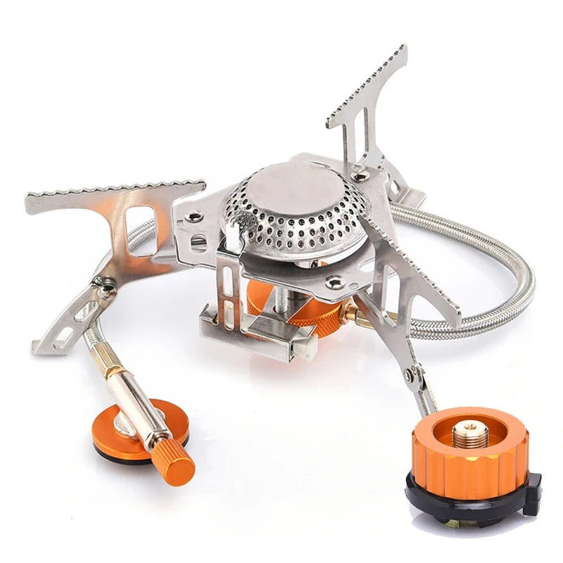 Folding Camp Stove with Hose - front view