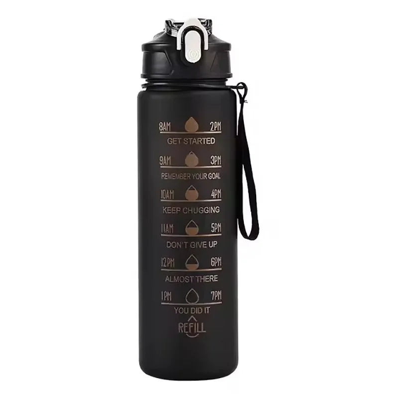 Time Marker Water Bottle - Black Gold