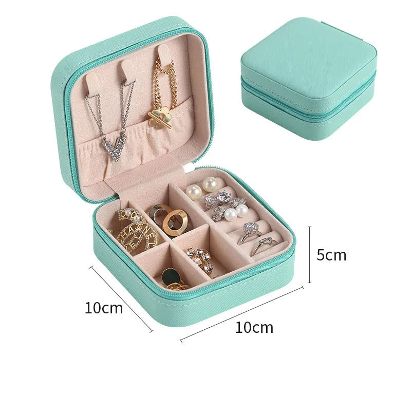 Compact Travel Jewelry Case - Green