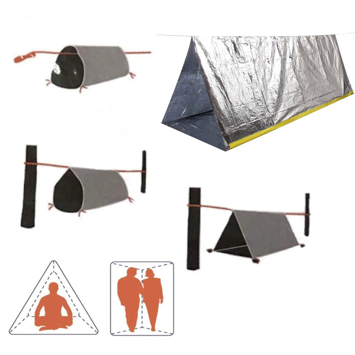 Emergency Tube Tent - in use
