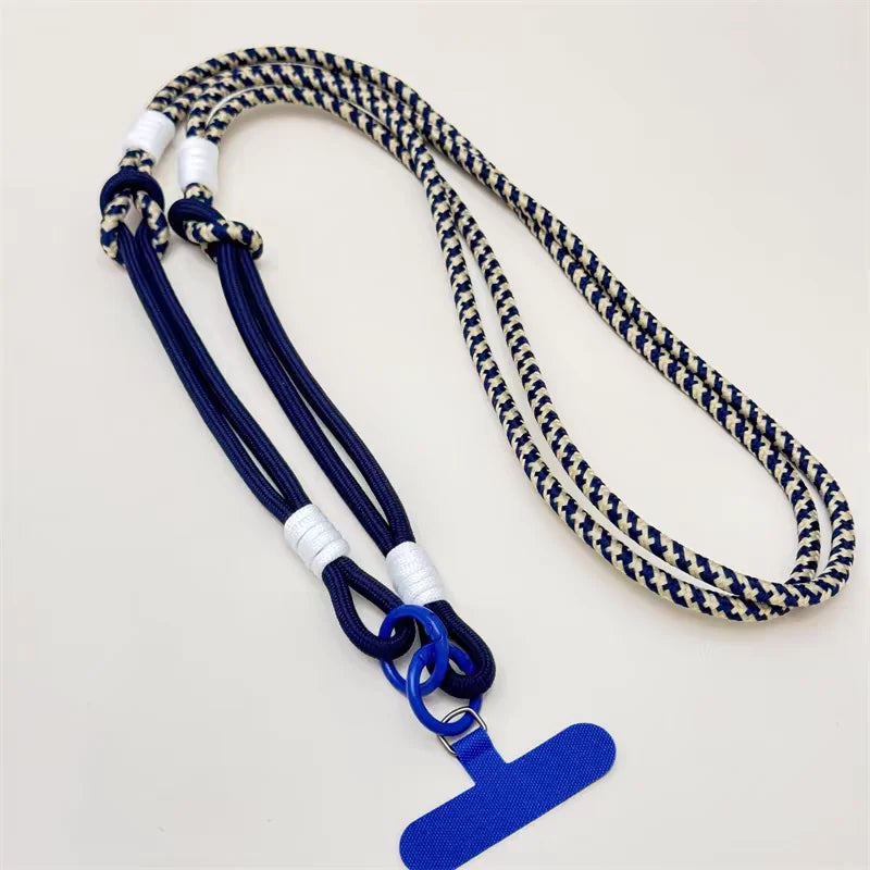 Crossbody Phone Lanyard - Navy and White