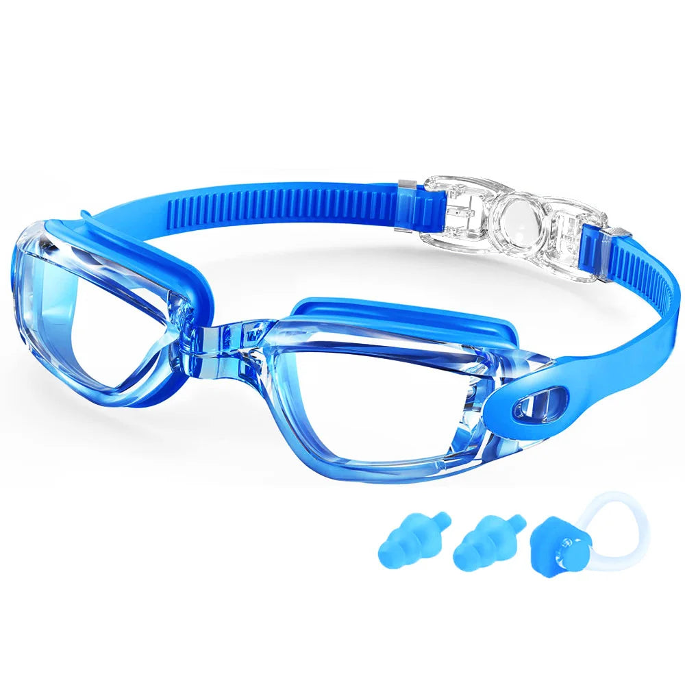 Swim Goggles with Ear Plugs - Sky Blue