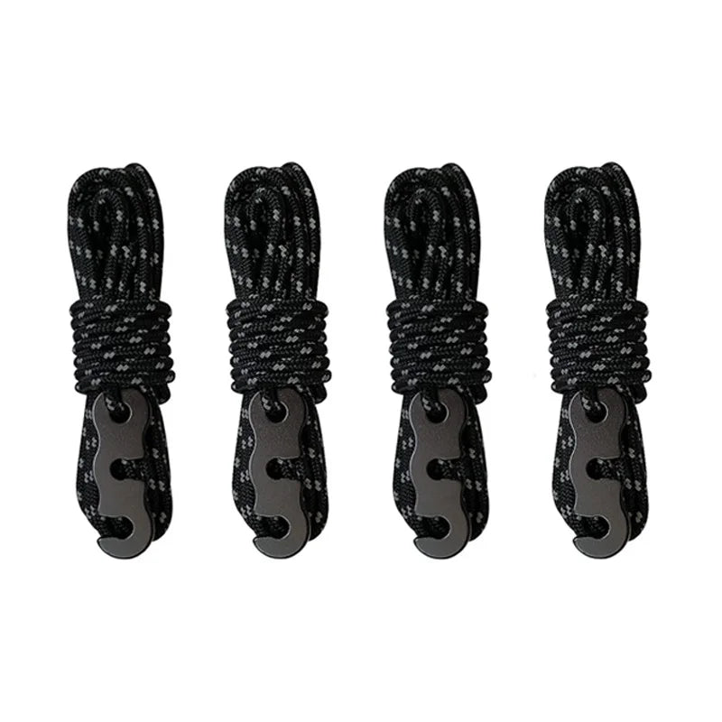 Reflective Tent Guy Lines - Black 4pcs