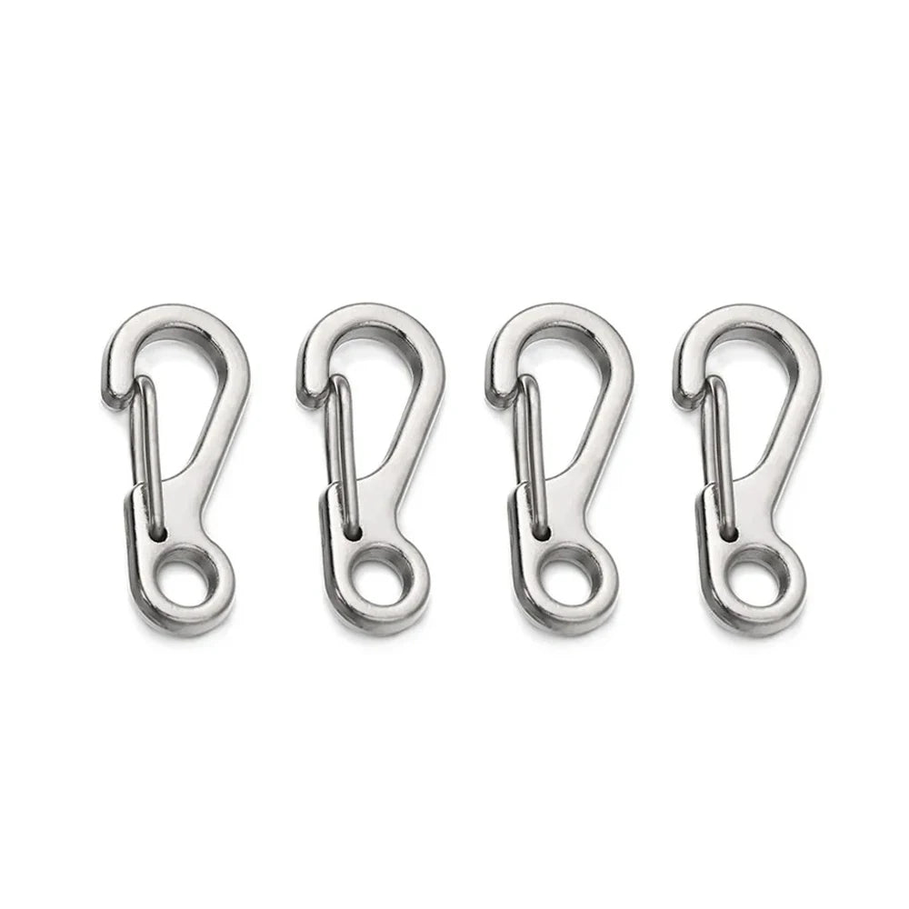 Mini Spring Snap Clips - Silver / 4pcs