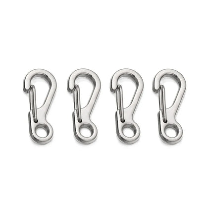 Mini Spring Snap Clips - Silver / 4pcs