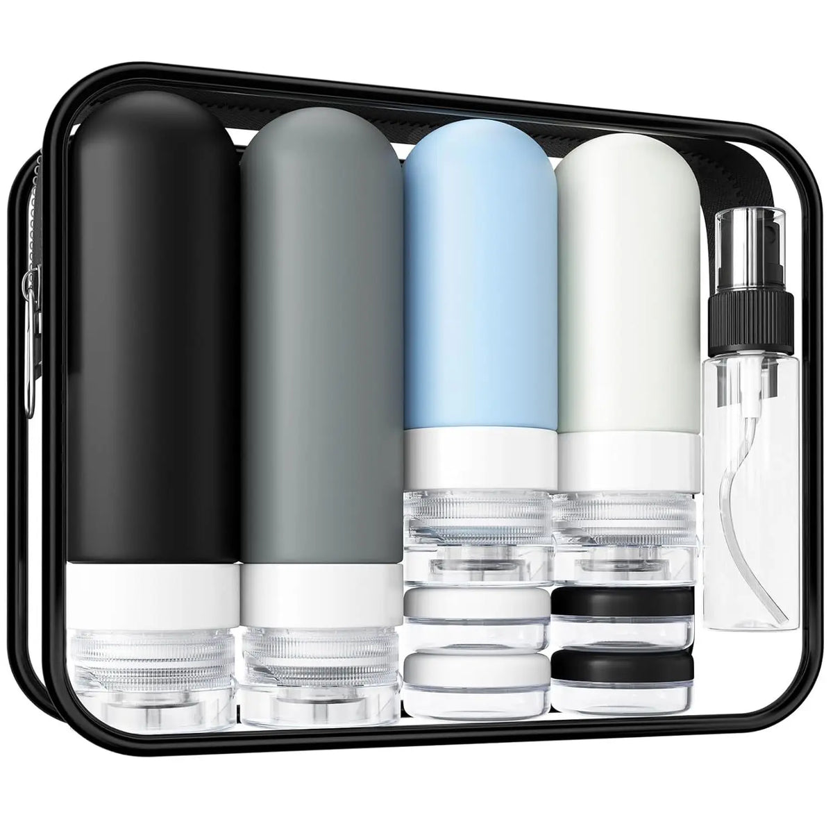 Silicone Travel Bottle Set - Black