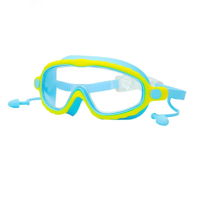 Kids Big Frame Swim Goggles - Clear Blue