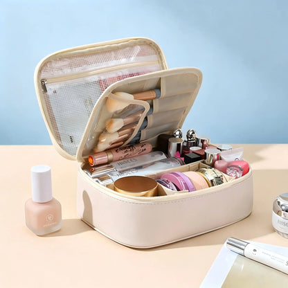 Large Cosmetic Toiletry Bag - Beige